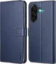 Etui portefeuille 6,6" - Etui portefeuille BLEU à rabat en cuir de qualité supérieure - Galaxy A26 5G  
