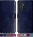 Etui portefeuille Galaxy A36 5G - Etui portefeuille BLEU à rabat en cuir de qualité supérieure