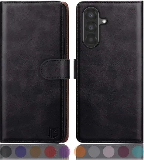 [ET-A36-NO] Etui portefeuille Galaxy A36 5G - Etui portefeuille NOIR à rabat en cuir de qualité supérieure