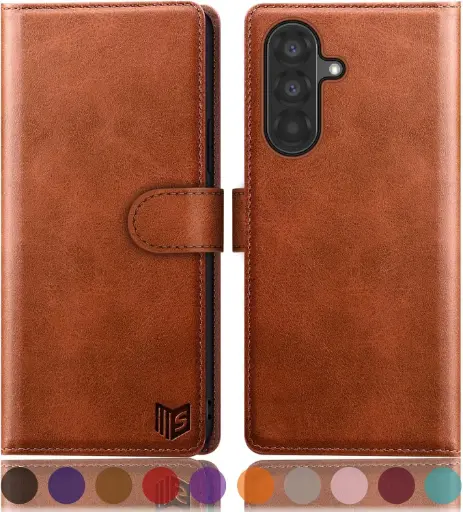 [ET-A36-BR] Etui portefeuille Galaxy A36 5G - Etui portefeuille BRUN à rabat en cuir de qualité supérieure